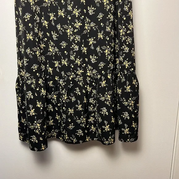 Anthropologie Black Floral Midi Dress - Picture 7 of 11